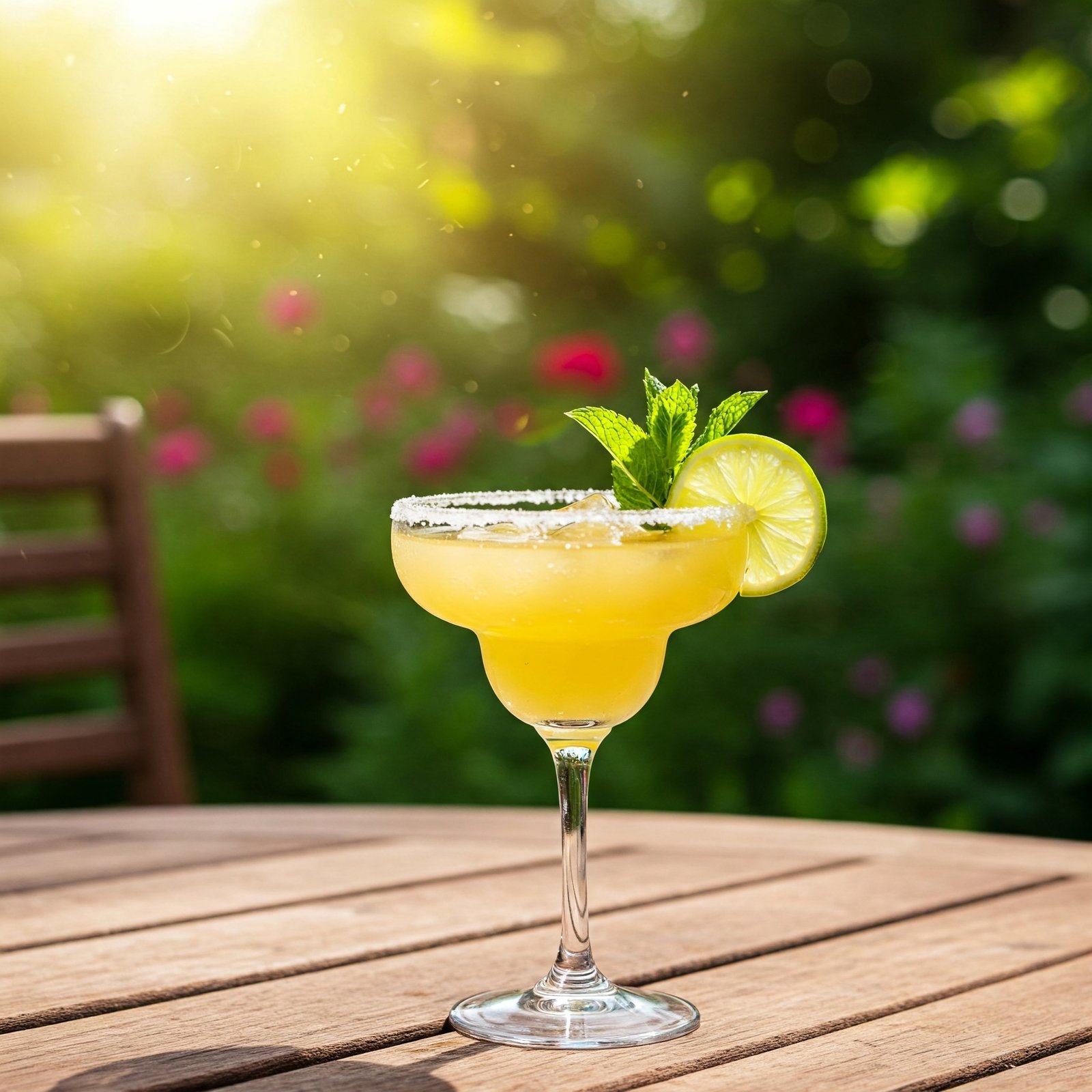 Margarita cocktail on bright sunny day