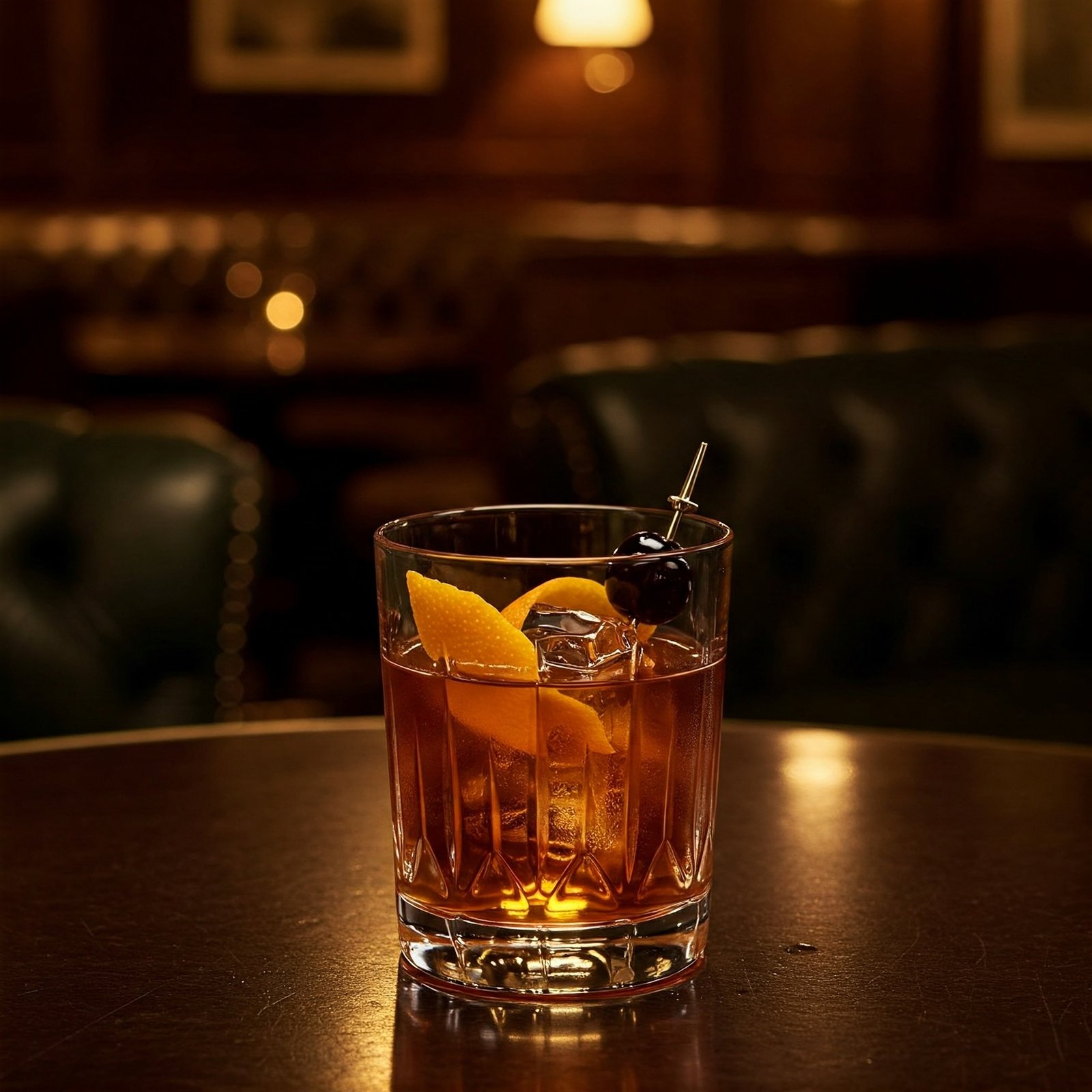 Old Fashioned Cocktail in opulent London bar